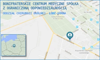 ODDZIAŁ CHIRURGII OGÓLNEJ - BONIFRATERSKIE CENTRUM MEDYCZNE SPÓŁKA Z OGRANICZONĄ ODPOWIEDZIALNOŚCIĄ - UL. KOSYNIERÓW GDYŃSKICH 61,  ŁÓDŹ-GÓRNA
