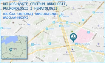 ODDZIAŁ CHIRURGII ONKOLOGICZNEJ II - DOLNOŚLĄSKIE CENTRUM ONKOLOGII, PULMONOLOGII I HEMATOLOGII - PL. LUDWIKA HIRSZFELDA 12,  WROCŁAW-KRZYKI