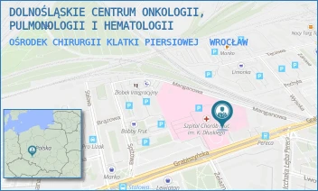 OŚRODEK CHIRURGII KLATKI PIERSIOWEJ - DOLNOŚLĄSKIE CENTRUM ONKOLOGII, PULMONOLOGII I HEMATOLOGII - UL. GRABISZYŃSKA 105,  WROCŁAW