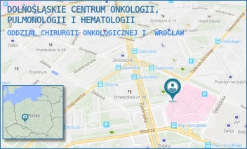 ODDZIAŁ CHIRURGII ONKOLOGICZNEJ I - DOLNOŚLĄSKIE CENTRUM ONKOLOGII, PULMONOLOGII I HEMATOLOGII - PL. LUDWIKA HIRSZFELDA 12,  WROCŁAW
