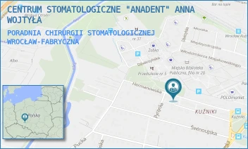 PORADNIA CHIRURGII STOMATOLOGICZNEJ - CENTRUM STOMATOLOGICZNE "ANADENT" ANNA WOJTYŁA - UL. HERMANOWSKA 89-91,  WROCŁAW-FABRYCZNA