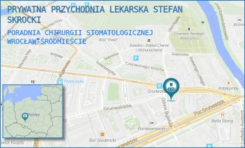 PORADNIA CHIRURGII STOMATOLOGICZNEJ - STEFAN SKROCKI PRYWATNA PRZYCHODNIA LEKARSKA - UL. GRUNWALDZKA 69,  WROCŁAW-ŚRÓDMIEŚCIE