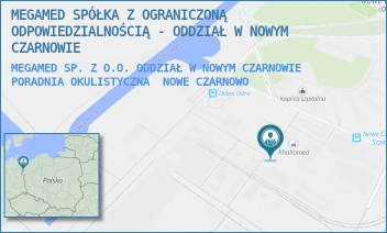 MEGAMED SP. Z O.O. ODDZIAŁ W NOWYM CZARNOWIE PORADNIA OKULISTYCZNA - MEGAMED SPÓŁKA Z OGRANICZONĄ ODPOWIEDZIALNOŚCIĄ - ODDZIAŁ W NOWYM CZARNOWIE - NOWE CZARNOWO 74,  NOWE CZARNOWO