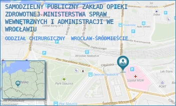 ODDZIAŁ CHIRURGICZNY - SAMODZIELNY PUBLICZNY ZAKŁAD OPIEKI ZDROWOTNEJ MINISTERSTWA SPRAW WEWNĘTRZNYCH I ADMINISTRACJI WE WROCŁAWIU - UL. OŁBIŃSKA 32,  WROCŁAW-ŚRÓDMIEŚCIE