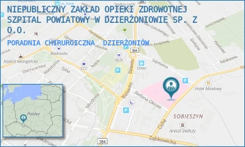PORADNIA CHIRURGICZNA - NIEPUBLICZNY ZAKŁAD OPIEKI ZDROWOTNEJ SZPITAL POWIATOWY W DZIERŻONIOWIE SP. Z O.O. - UL. CICHA 1,  DZIERŻONIÓW