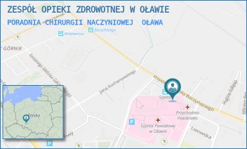 PORADNIA CHIRURGII NACZYNIOWEJ - ZESPÓŁ OPIEKI ZDROWOTNEJ W OŁAWIE - UL. KRZYSZTOFA KAMILA BACZYŃSKIEGO 1,  OŁAWA