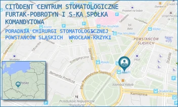 PORADNIA CHIRURGI STOMATOLOGICZNEJ - POWSTAŃCÓW SLĄSKICH - CITODENT CENTRUM STOMATOLOGICZNE FURTAK-POBROTYN I S-KA SPÓŁKA KOMANDYTOWA - UL. POWSTAŃCÓW ŚLĄSKICH 122,  WROCŁAW-KRZYKI