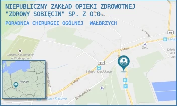 PORADNIA CHIRURGII OGÓLNEJ - NIEPUBLICZNY ZAKŁAD OPIEKI ZDROWOTNEJ "ZDROWY SOBIĘCIN" SP. Z O.O. - KARKONOSKA 2,  WAŁBRZYCH