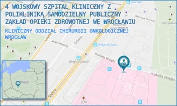KLINICZNY ODDZIAŁ CHIRURGII ONKOLOGICZNEJ - 4 WOJSKOWY SZPITAL KLINICZNY Z POLIKLINIKĄ SAMODZIELNY PUBLICZNY ZAKŁAD OPIEKI ZDROWOTNEJ WE WROCŁAWIU - UL. RUDOLFA WEIGLA 5,  WROCŁAW
