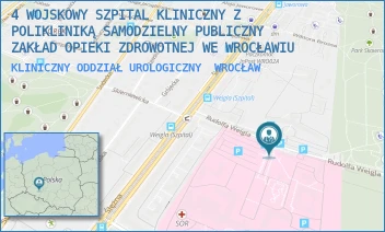 KLINICZNY ODDZIAŁ UROLOGICZNY - 4 WOJSKOWY SZPITAL KLINICZNY Z POLIKLINIKĄ SAMODZIELNY PUBLICZNY ZAKŁAD OPIEKI ZDROWOTNEJ WE WROCŁAWIU - UL. RUDOLFA WEIGLA 5,  WROCŁAW