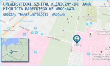 ODDZIAŁ TRANSPLANTOLOGII - UNIWERSYTECKI SZPITAL KLINICZNY IM. JANA MIKULICZA-RADECKIEGO WE WROCŁAWIU - UL. BOROWSKA 213,  WROCŁAW
