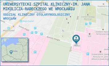 ODDZIAŁ KLINICZNY OTOLARYNGOLOGICZNY - UNIWERSYTECKI SZPITAL KLINICZNY IM. JANA MIKULICZA-RADECKIEGO WE WROCŁAWIU - UL. BOROWSKA 213,  WROCŁAW