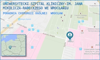 PORADNIA CHIRURGII OGÓLNEJ - UNIWERSYTECKI SZPITAL KLINICZNY IM. JANA MIKULICZA-RADECKIEGO WE WROCŁAWIU - UL. BOROWSKA 213,  WROCŁAW