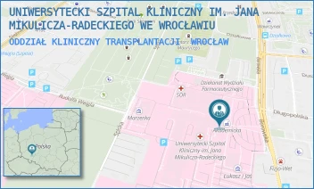 ODDZIAŁ KLINICZNY TRANSPLANTACJI - UNIWERSYTECKI SZPITAL KLINICZNY IM. JANA MIKULICZA-RADECKIEGO WE WROCŁAWIU - UL. BOROWSKA 213,  WROCŁAW