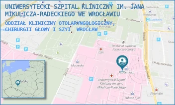 ODDZIAŁ KLINICZNY OTOLARYNGOLOGICZNY, CHIRURGII GŁOWY I SZYI - UNIWERSYTECKI SZPITAL KLINICZNY IM. JANA MIKULICZA-RADECKIEGO WE WROCŁAWIU - UL. BOROWSKA 213,  WROCŁAW