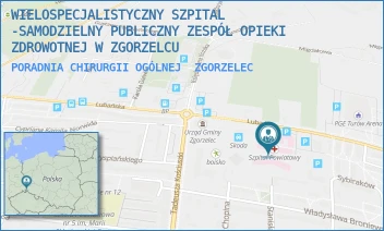 PORADNIA CHIRURGII OGÓLNEJ - WIELOSPECJALISTYCZNY SZPITAL -SAMODZIELNY PUBLICZNY ZESPÓŁ OPIEKI ZDROWOTNEJ W ZGORZELCU - UL. LUBAŃSKA 11-12,  ZGORZELEC