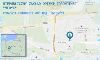 PORADNIA CHIRURGII OGÓLNEJ - NIEPUBLICZNY ZAKŁAD OPIEKI ZDROWOTNEJ "MEDYK" - UL. GDYŃSKA 25A,  ŚWIDNICA