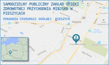 PORADNIA CHIRURGII OGÓLNEJ - SAMODZIELNY PUBLICZNY ZAKŁAD OPIEKI ZDROWOTNEJ PRZYCHODNIA MIEJSKA W PIESZYCACH - UL. KRÓLOWEJ JADWIGI 1,  PIESZYCE