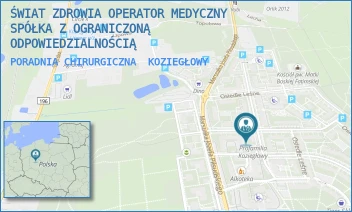 PORADNIA CHIRURGICZNA - ŚWIAT ZDROWIA OPERATOR MEDYCZNY SP. Z O.O - OSIEDLE LEŚNE 7F,  KOZIEGŁOWY