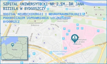 ODDZIAŁ NEUROCHIRURGII I NEUROTRAUMATOLOGII Z PODODDZIAŁEM USPRAWNIANIA LECZNICZEGO - SZPITAL UNIWERSYTECKI NR 2 IM. DR JANA BIZIELA W BYDGOSZCZY - UJEJSKIEGO 75,  BYDGOSZCZ