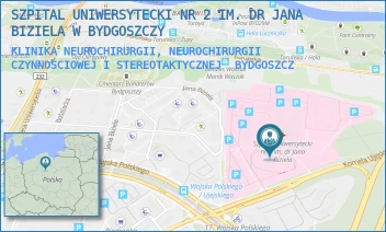 KLINIKA NEUROCHIRURGII, NEUROCHIRURGII CZYNNOŚCIOWEJ I STEREOTAKTYCZNEJ - SZPITAL UNIWERSYTECKI NR 2 IM. DR JANA BIZIELA W BYDGOSZCZY - UJEJSKIEGO 75,  BYDGOSZCZ