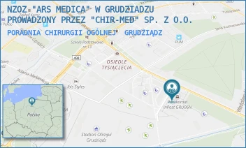 PORADNIA CHIRURGII OGÓLNEJ - NZOZ "ARS MEDICA" W GRUDZIADZU PROWADZONY PRZEZ "CHIR-MED" SP. Z O.O. - WARYŃSKIEGO 6,  GRUDZIĄDZ