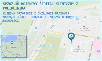 KLINIKA ORTOPEDII I CHIRURGII URAZOWEJ NARZĄDU RUCHU - ODDZIAŁ KLINICZNY ORTOPEDII - SPZOZ 10 WOJSKOWY SZPITAL KLINICZNY Z POLIKLINIKĄ - POWSTAŃCÓW WARSZAWY 5,  BYDGOSZCZ