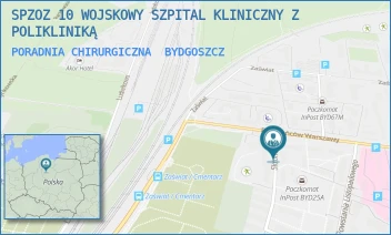PORADNIA CHIRURGICZNA - SPZOZ 10 WOJSKOWY SZPITAL KLINICZNY Z POLIKLINIKĄ - POWSTAŃCÓW WARSZAWY 5,  BYDGOSZCZ