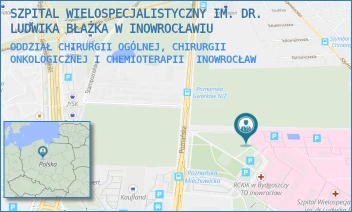 ODDZIAŁ CHIRURGII OGÓLNEJ, CHIRURGII ONKOLOGICZNEJ I CHEMIOTERAPII - SZPITAL WIELOSPECJALISTYCZNY IM. DR. LUDWIKA BŁAŻKA W INOWROCŁAWIU - POZNAŃSKA 97,  INOWROCŁAW