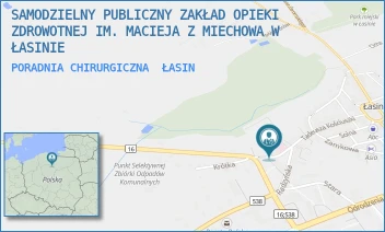 PORADNIA CHIRURGICZNA - SAMODZIELNY PUBLICZNY ZAKŁAD OPIEKI ZDROWOTNEJ IM. MACIEJA Z MIECHOWA W ŁASINIE - GRUDZIĄDZKA 2,  ŁASIN