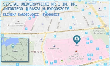 KLINIKA KARDIOLOGII - SZPITAL UNIWERSYTECKI NR 1 IM. DR. ANTONIEGO JURASZA W BYDGOSZCZY - MARII SKŁODOWSKIEJ-CURIE 9,  BYDGOSZCZ