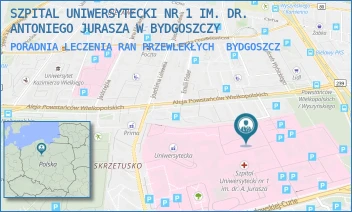 PORADNIA LECZENIA RAN PRZEWLEKŁYCH - SZPITAL UNIWERSYTECKI NR 1 IM. DR. ANTONIEGO JURASZA W BYDGOSZCZY - MARII SKŁODOWSKIEJ-CURIE 9,  BYDGOSZCZ