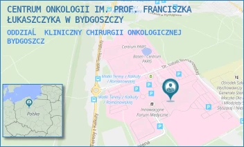 ODDZIAĹ KLINICZNY CHIRURGII ONKOLOGICZNEJ - CENTRUM ONKOLOGII IM. PROF. FRANCISZKA ŁUKASZCZYKA W BYDGOSZCZY - DR. I.ROMANOWSKIEJ 2,  BYDGOSZCZ