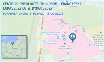 PORADNIA CHORĂB PIERSI - CENTRUM ONKOLOGII IM. PROF. FRANCISZKA ŁUKASZCZYKA W BYDGOSZCZY - DR. I.ROMANOWSKIEJ 2,  BYDGOSZCZ
