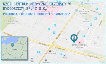 PORADNIA CHIRURGII OGÓLNEJ - NZOZ CENTRUM MEDYCZNE GIZIŃSCY W BYDGOSZCZY SP. Z O.O. - LEŚNA 9,  BYDGOSZCZ