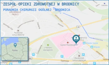 PORADNIA CHIRURGII OGÓLNEJ - ZESPÓŁ OPIEKI ZDROWOTNEJ W BRODNICY - WIEJSKA 9,  BRODNICA