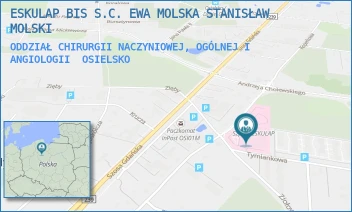 ODDZIAŁ CHIRURGII NACZYNIOWEJ, OGÓLNEJ I ANGIOLOGII - ESKULAP BIS S.C. EWA MOLSKA STANISŁAW MOLSKI - KOPERKOWA 2,  OSIELSKO