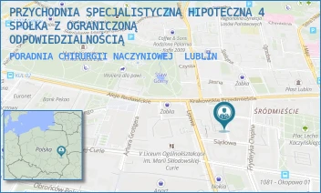PORADNIA CHIRURGII NACZYNIOWEJ - PRZYCHODNIA SPECJALISTYCZNA HIPOTECZNA 4 SPÓŁKA Z OGRANICZONĄ ODPOWIEDZIALNOŚCIĄ - HIPOTECZNA 4,  LUBLIN