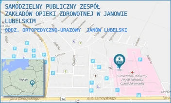 ODDZ. ORTOPEDYCZNO-URAZOWY - SAMODZIELNY PUBLICZNY ZESPÓŁ ZAKŁADÓW OPIEKI ZDROWOTNEJ W JANOWIE LUBELSKIM - JANA ZAMOYSKIEGO 149,  JANÓW LUBELSKI
