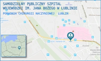 PORADNIA CHIRURGII NACZYNIOWEJ - SAMODZIELNY PUBLICZNY SZPITAL WOJEWÓDZKI IM. JANA BOŻEGO W LUBLINIE - ZBIGNIEWA HERBERTA 21,  LUBLIN