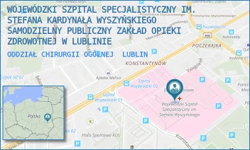 ODDZIAŁ CHIRURGII OGÓLNEJ - WOJEWÓDZKI SZPITAL SPECJALISTYCZNY IM. STEFANA KARDYNAŁA WYSZYŃSKIEGO SAMODZIELNY PUBLICZNY ZAKŁAD OPIEKI ZDROWOTNEJ W LUBLINIE - AL. KRAŚNICKA 100,  LUBLIN
