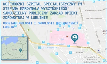 ODDZIAŁ UROLOGII I ONKOLOGII UROLOGICZNEJ - WOJEWÓDZKI SZPITAL SPECJALISTYCZNY IM. STEFANA KARDYNAŁA WYSZYŃSKIEGO SAMODZIELNY PUBLICZNY ZAKŁAD OPIEKI ZDROWOTNEJ W LUBLINIE - ZBIGNIEWA HERBERTA 21,  LUBLIN