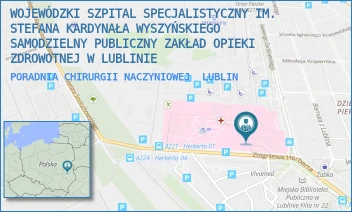 PORADNIA CHIRURGII NACZYNIOWEJ - WOJEWÓDZKI SZPITAL SPECJALISTYCZNY IM. STEFANA KARDYNAŁA WYSZYŃSKIEGO SAMODZIELNY PUBLICZNY ZAKŁAD OPIEKI ZDROWOTNEJ W LUBLINIE - ZBIGNIEWA HERBERTA 21,  LUBLIN