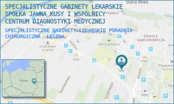 SPECJALISTYCZNE GABINETY LEKARSKIE PORADNIA CHIRURGICZNA - SPECJALISTYCZNE GABINETY LEKARSKIE SPÓŁKA JAWNA KUSY I WSPÓLNICY  CENTRUM DIAGNOSTYKI MEDYCZNEJ - GÓRNICZA 3,  ŁĘCZNA