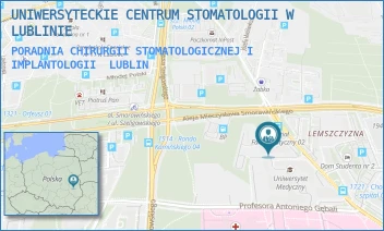 PORADNIA CHIRURGII STOMATOLOGICZNEJ I IMPLANTOLOGII - UNIWERSYTECKIE CENTRUM STOMATOLOGII W LUBLINIE - DRA WITOLDA CHODŹKI 6,  LUBLIN