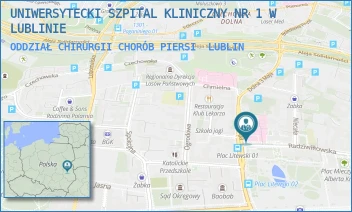 ODDZIAŁ CHIRURGII CHORÓB PIERSI - UNIWERSYTECKI SZPITAL KLINICZNY NR 1 W LUBLINIE - RADZIWIŁŁOWSKA 13,  LUBLIN