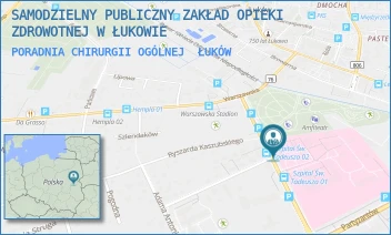 PORADNIA CHIRURGII OGÓLNEJ - SAMODZIELNY PUBLICZNY ZAKŁAD OPIEKI ZDROWOTNEJ W ŁUKOWIE - DR ANDRZEJA ROGALIŃSKIEGO 3,  ŁUKÓW