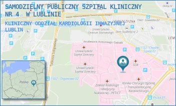 KLINICZNY ODDZIAŁ KARDIOLOGII INWAZYJNEJ - UNIWERSYTECKI SZPITAL KLINICZNY NR 4 W LUBLINIE - DR. K. JACZEWSKIEGO 8,  LUBLIN