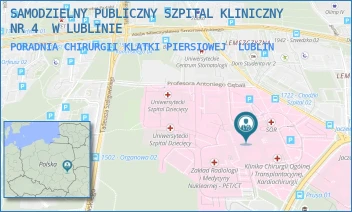 PORADNIA CHIRURGII KLATKI PIERSIOWEJ - UNIWERSYTECKI SZPITAL KLINICZNY NR 4 W LUBLINIE - DR. K. JACZEWSKIEGO 8,  LUBLIN