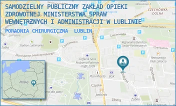 PORADNIA CHIRURGICZNA - SAMODZIELNY PUBLICZNY ZAKŁAD OPIEKI ZDROWOTNEJ MINISTERSTWA SPRAW WEWNĘTRZNYCH I ADMINISTRACJI W LUBLINIE - SPOKOJNA 3,  LUBLIN